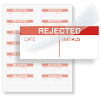 Calibration Labels Red On White