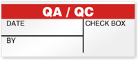 QA/QC Date By Check Box Write On Label