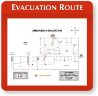 Glow Evacuation Map Sign