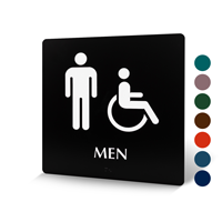 Braille Men Restroom Sign with Accessible Pictograms