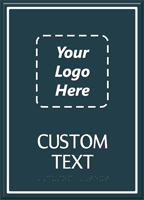 Custom Contour HT Braille Room Sign Upload Your Own Logo