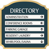 Custom Directory Sign Changeable Insert 5 panels 11.875 x 11.875 inch