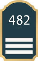Florence Room Number Sign  3 Slot 9.875 in. x 6.25 in.
