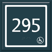 Custom Room Number Braille Sign  Handicap Accessible Symbol