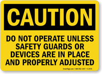 Do Not Operate Sign
