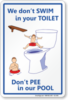 Dont Pee In Pool Humorous Sign