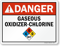 Danger Gaseous Oxidixer  Chlorine