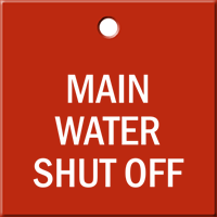 Main Water Shut Off Engraved Valve Tag