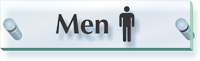 Men Restroom Sign Clear Acrylic  Clearboss 2x8