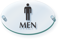 Men Restroom clear Acrylic Signs Clearboss