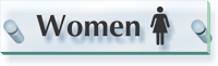 Women Restroom sign Clear Acrylic  Clearboss