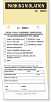 2 Part Parking Violation Ticket with Numbers and Perforation