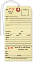 REPAIR  Manila Tags with Stub Strings