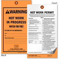 Custom Hot Work Permit Tag