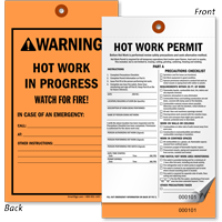 Warning Hot Work In Progress Tag