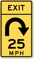 Combination Horizontal Alignment / Advisory Exit Speed  180 Degree Loop