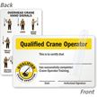 2 Sided Qualified Crane Operator Self Laminating Wallet Card