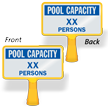 Pool Capacity Persons Custom ConeBoss Swimming Pool Sign