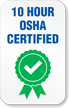 10 Hour OSHA Certified Hard Hat Decals