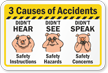 3 Causes Of Accidents Hard Hat Decals
