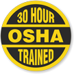 30 Hour OSHA Trained Hard Hat Decals