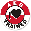 AED TRAINED Hard HAT DECAL