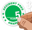 Accident Free Years Hard Hat Stickers