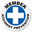 Member Accident Prevention Hard Hat Labels