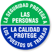 Spanish Safety Protects People Hard Hat Decal