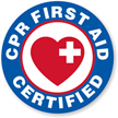 CPR First Aid Certified Hard Hat Decal