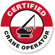 Certified Crane Operator Hard Hat Labels