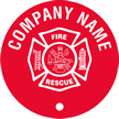 Circular Text with Fire Rescue (white on red)