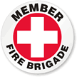 Member Fire Brigade Hard Hat Labels