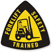 Forklift Safety Trained Triangle Hard Hat Decal