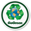 Gogreen With Recycle Logo And Globe Symbol