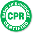 Basic Life Support Certified CPR Hard Hat Labels