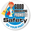Good Housekeeping Promotes Safety Hard Hat Decal