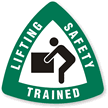 Lifting Safety Trained Triangle Hard Hat Decal