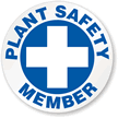 Plant Safety Member Hard Hat Labels