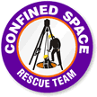 CONFINED SPACE RESCUE TEAM Hard HAT DECAL