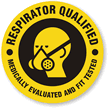 Respirator Qualified, Medically Evaluated Hard Hat Label