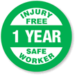 Injury Free Safe Worker Hard Hat Labels