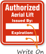 Authorized Aerial Lift Write-On Hard Hat Decals