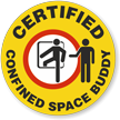Certified Confined Space Buddy Hard Hat Decals