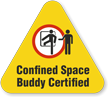 Confined Space Buddy Certified Hard Hat Decals