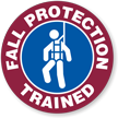 FALL PROTECTION TRAINED Hard HAT DECAL