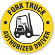 Fork Truck Authorized Driver Hard Hat Decals