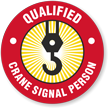 Qualified Crane Signal Person Hard Hat Decals