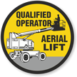 Qualified Operator Aerial Lift Hard Hat Decals