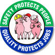 Safety Protects People Hard Hat Label